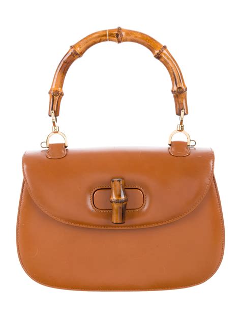 gucci wooden handle bag brown|Gucci bamboo top handle bag.